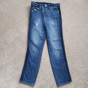 Women's J. Crew Vintage Straight Jean in Two-Tone Denim